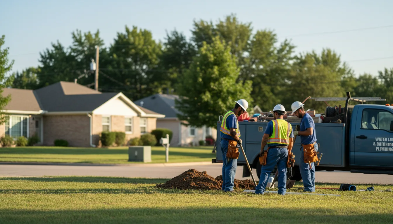 Residential water line and bathroom plumbing service in Amboy, IN